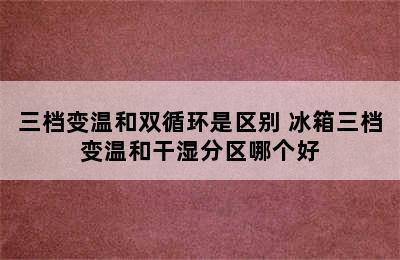 三档变温和双循环是区别 冰箱三档变温和干湿分区哪个好